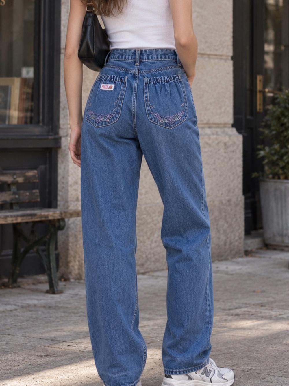 Pulse by Cardo Vintage High Rise Mom Jeans Women’s 24x31.5 Embroidered Y2K